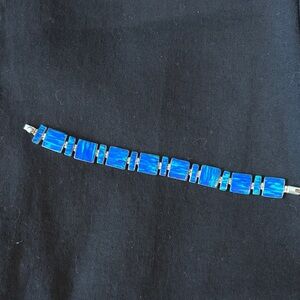 Sterling Silver Mexican Fire Opal Bracelet